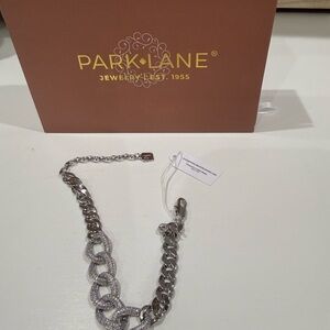 Park Lane Silver Chain Bracelet with Sparkling Accents